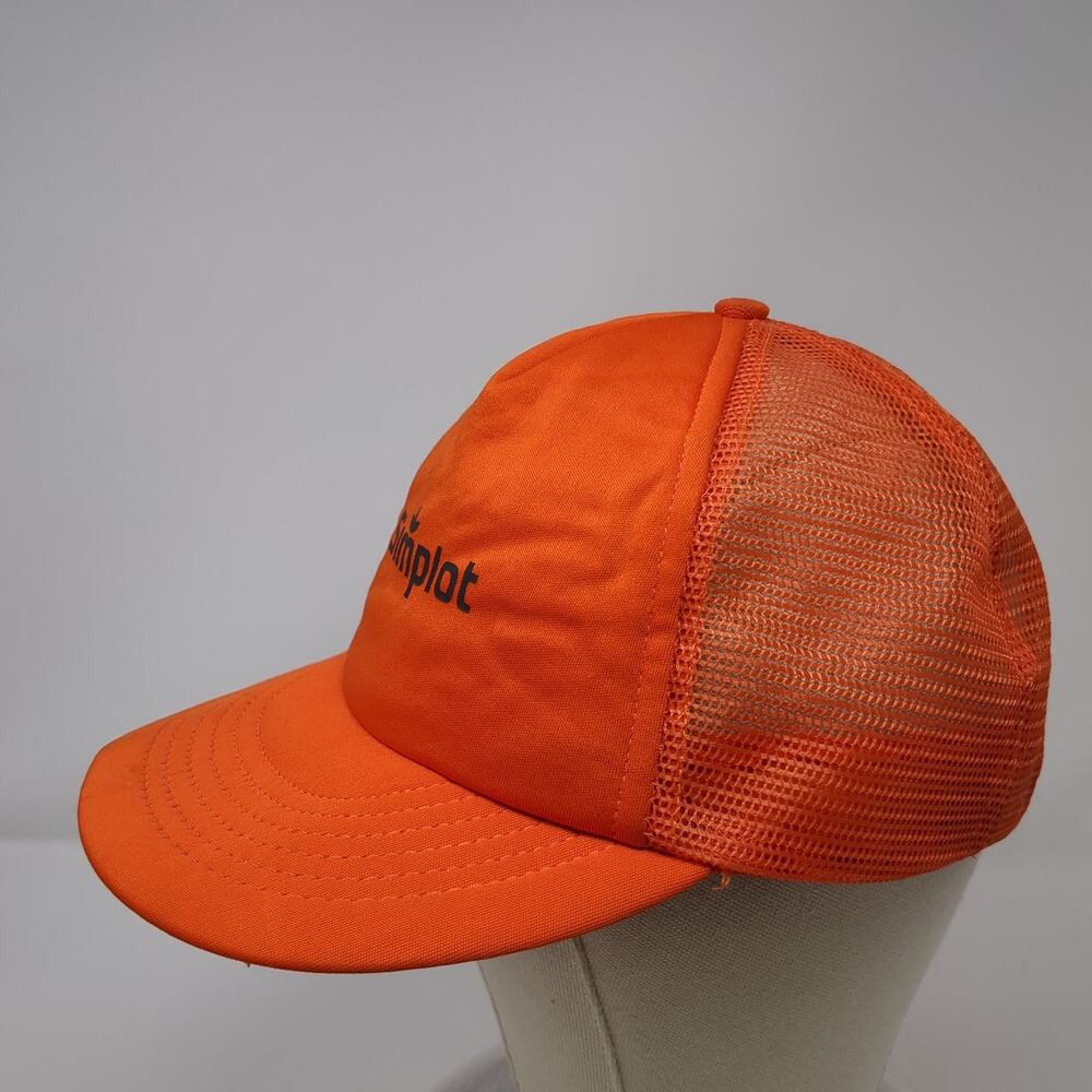 Simplot Snapback Mesh Back Trucker Hat Orange One… - image 3